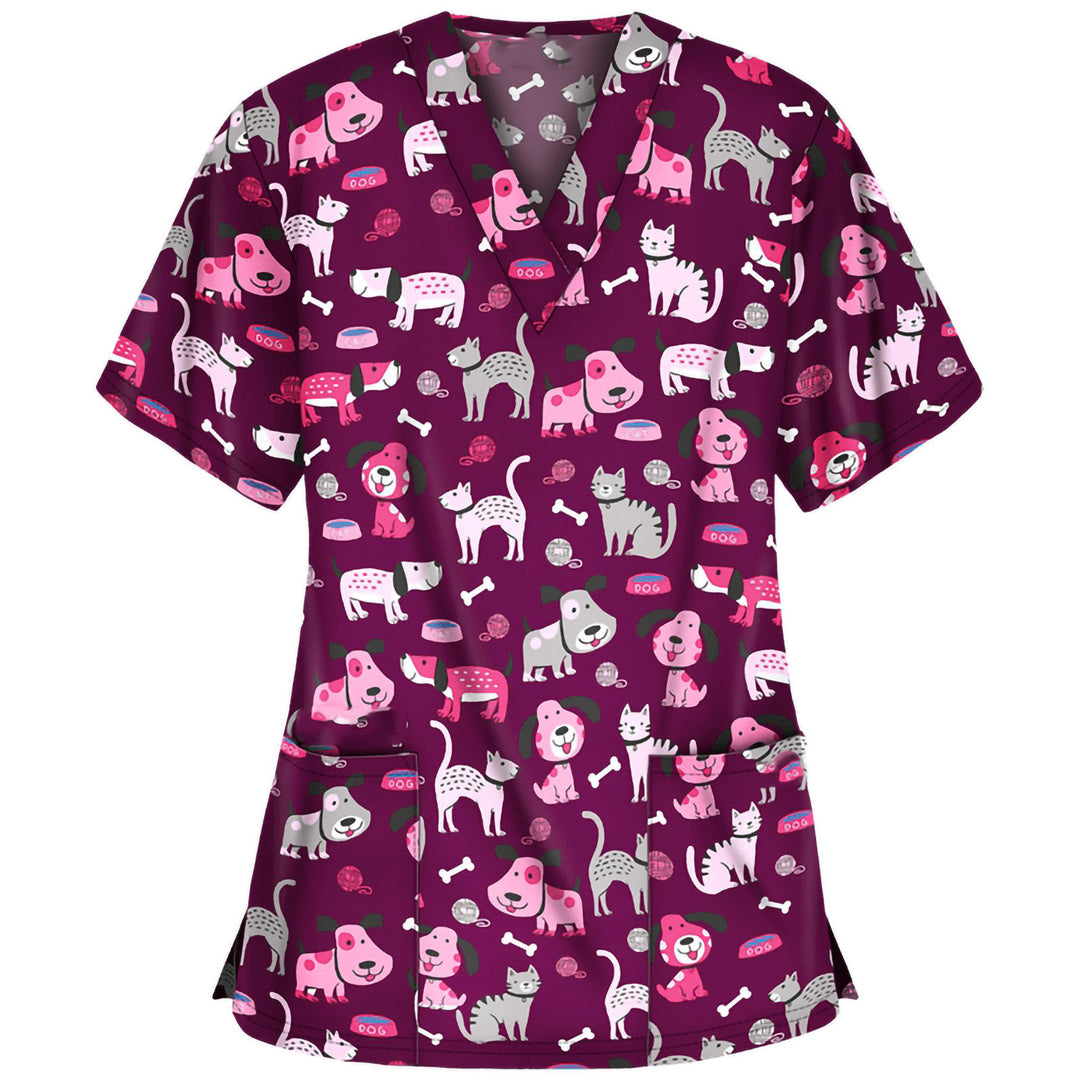 Dameblomster mønster Scrub Top Stilla
