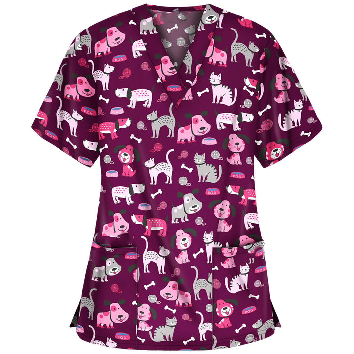 Dameblomster mønster Scrub Top Stilla