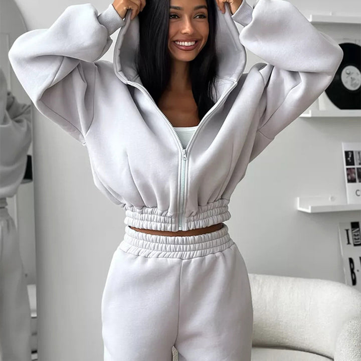 Kvinder Oversized Hoodie med sporty skæring og elastisk talje Skovae