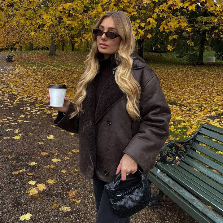 Kvinders fashionable fleecejakke med hyggelig foring Stilla