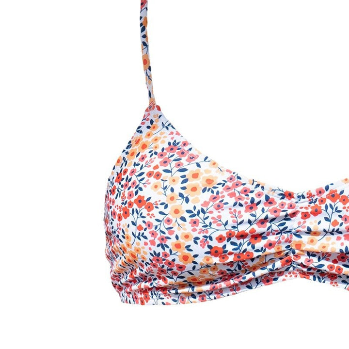 Dame Triangel-Bikini med kreative flæser og blomsterdesign Skovae