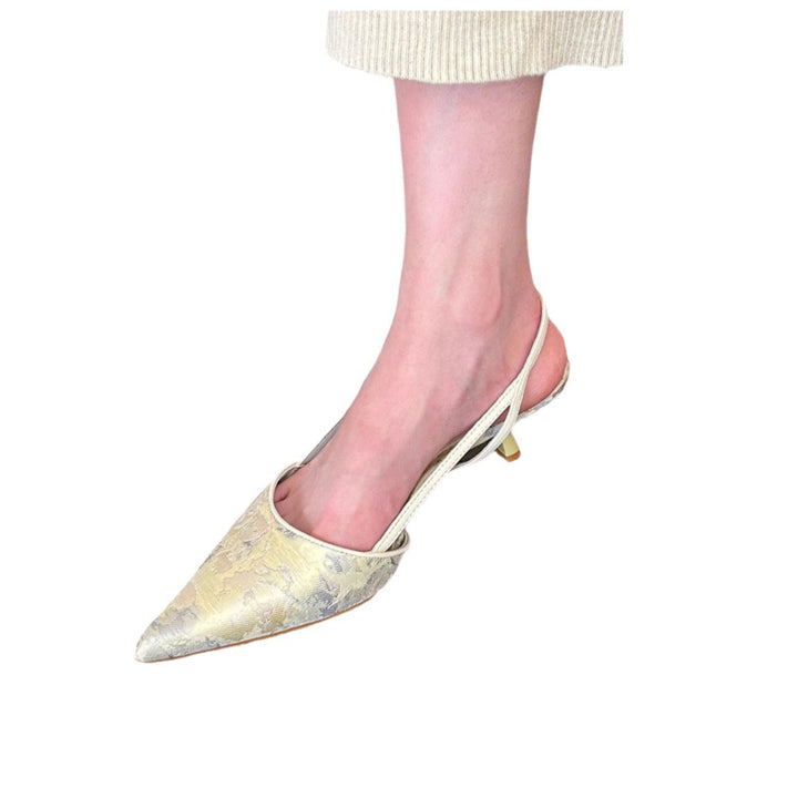 Dame Elegant Spids-tå Slingback-Pumps med smart detalje Stilla