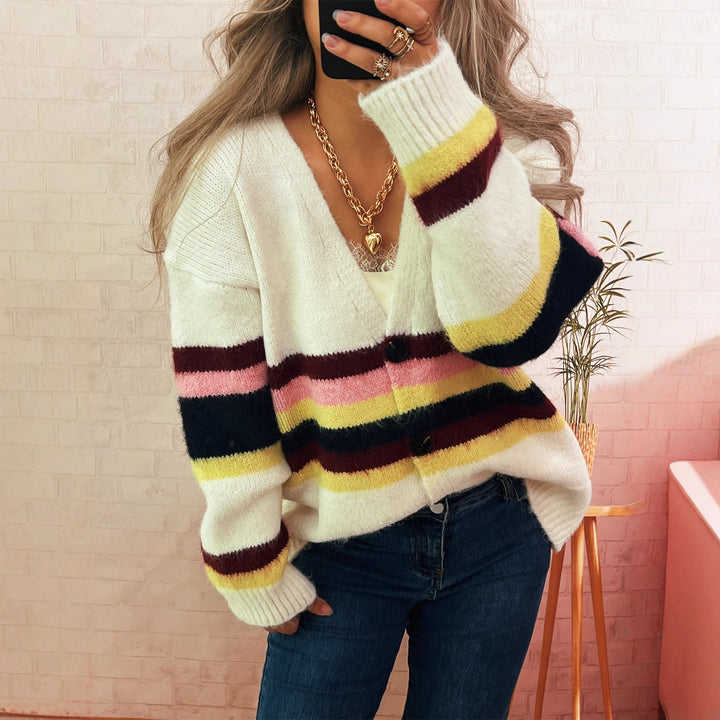 Kvinder hyggelig cardigan med elegante striber Stilla