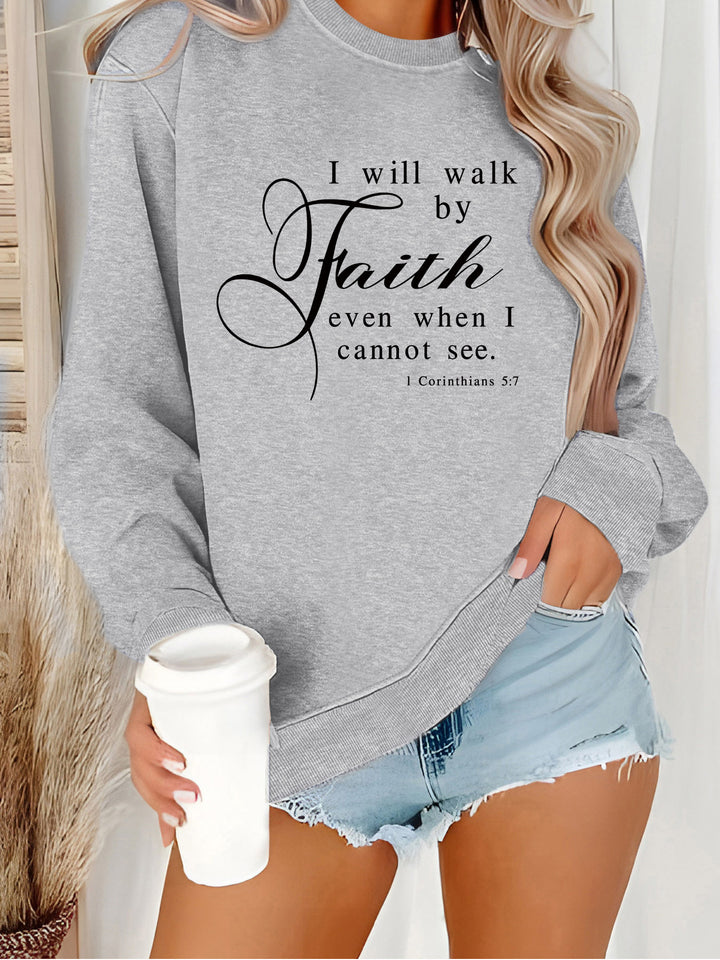 Dame sweatshirt med inspirerende tekst og blødt materiale Stilla