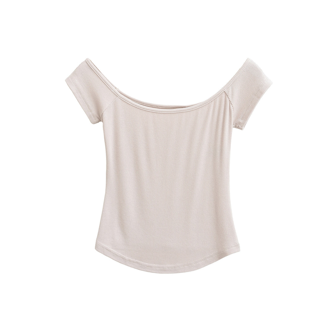 Dame Off-Shoulder Top med elegant ribstruktur Stilla