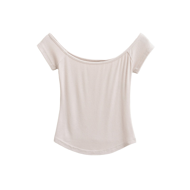 Dame Off-Shoulder Top med elegant ribstruktur Stilla