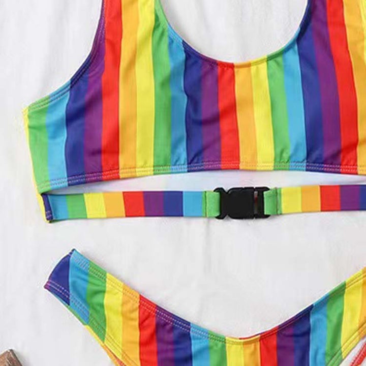 Dame Højskåret Stribet Bikini-Sæt Stilla