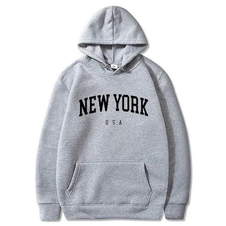 Kvinders hættetrøje med fashionable New York print og komfortabel pasform Skovae