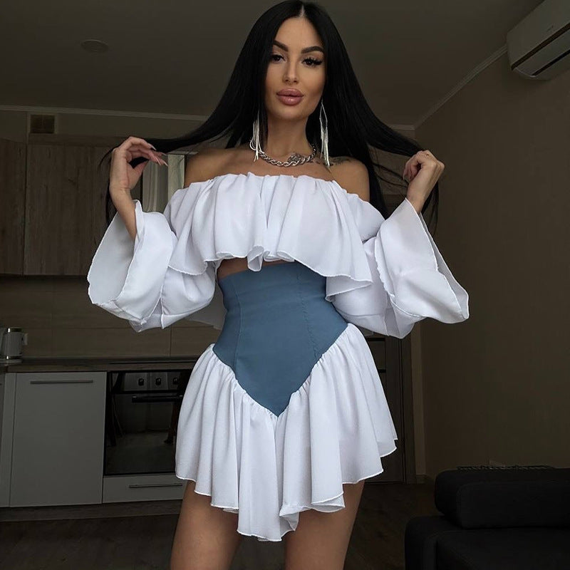 Dame Off-Shoulder Rüschenkjole Stilla