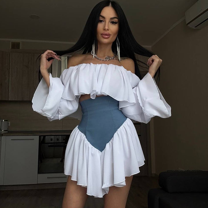 Dame Off-Shoulder Rüschenkjole Stilla