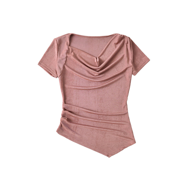 Dame elegant top med asymmetrisk snit og flot draperingsdetalje Stilla
