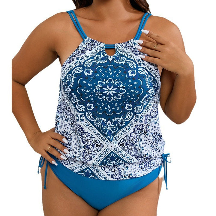 Dame Tankini med legende blomstret design og justerbare stropper Skovae