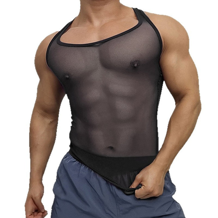 Unisex nan åndbart net-top med sporty rygparti og elastisk kant