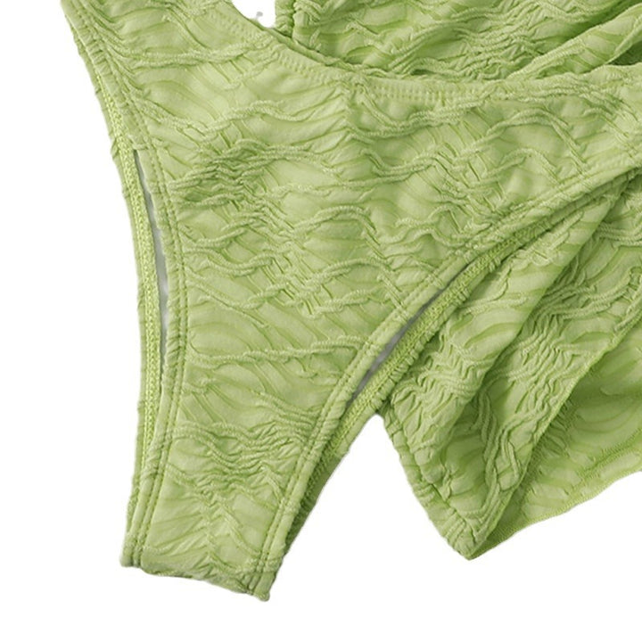 Dame bandeau bikini med moderne indpakningsnederdel Skovae