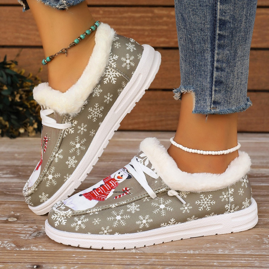 Dame Sneakers med festligt vinterdesign og varmt foer Stilla