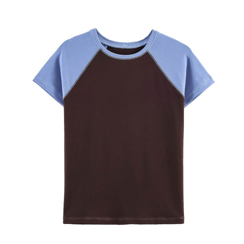 Dame Sporty T-shirt med kontrastærmer og afslappet snit Skovae