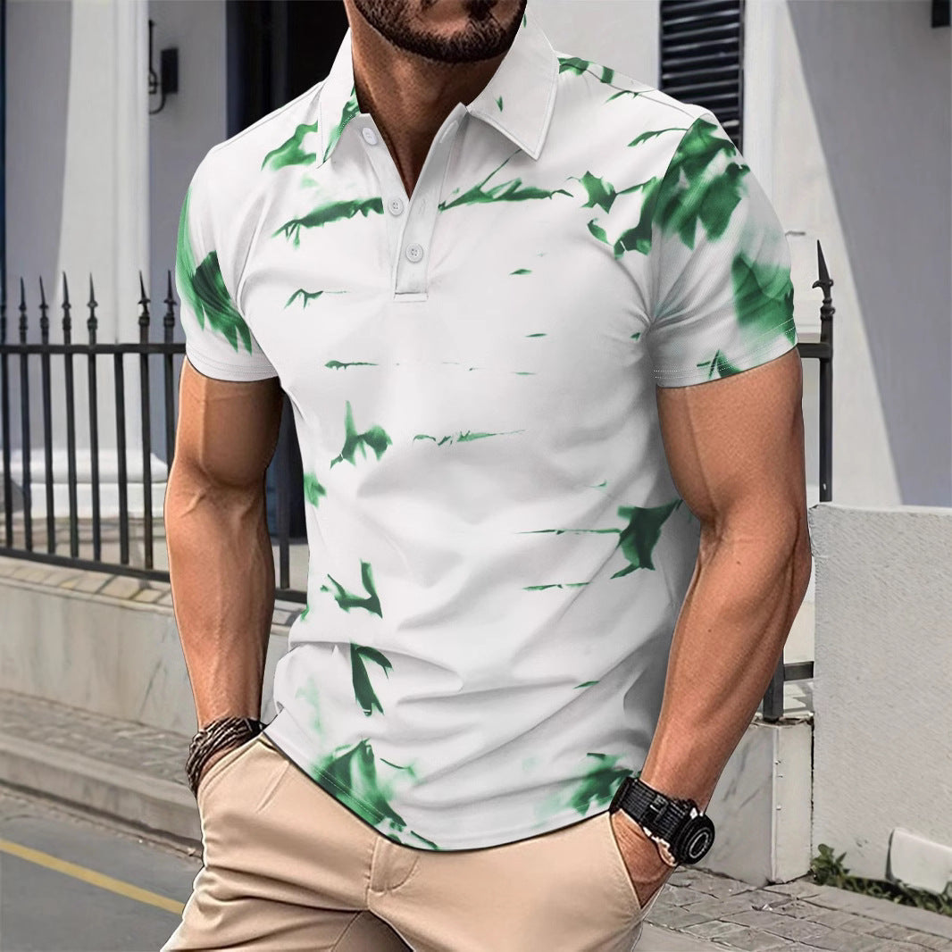 Herre moderne polo t-shirt med unikt mønster Stilla