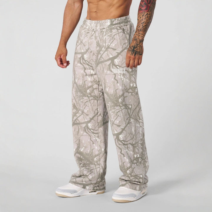 Herren nan bredde camouflagesweatpants med elastisk komfortbund og lår-logo Skovae