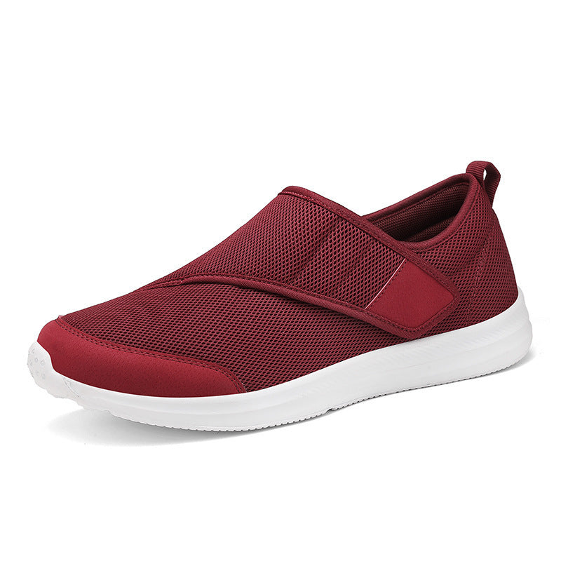Herrer nan åndbar fritidssko i slip-on stil med velcro og polstret komfortsål Skovae