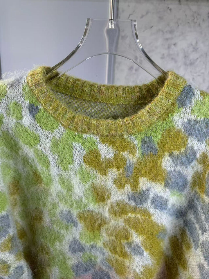 Dame strikpullover med kreativt mønster Stilla