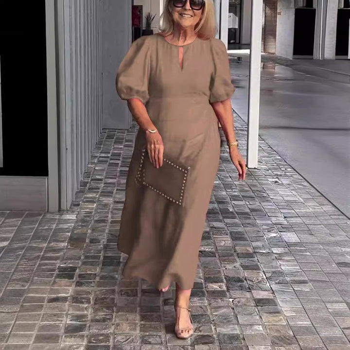 Damer Elegant Puffærmede Maxi Kjole Stilla