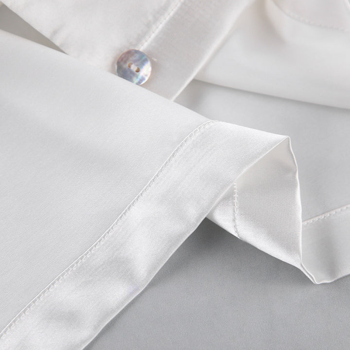 Dame Satin Cropped Bluse og løstsiddende Bukser Kombi Sæt Stilla