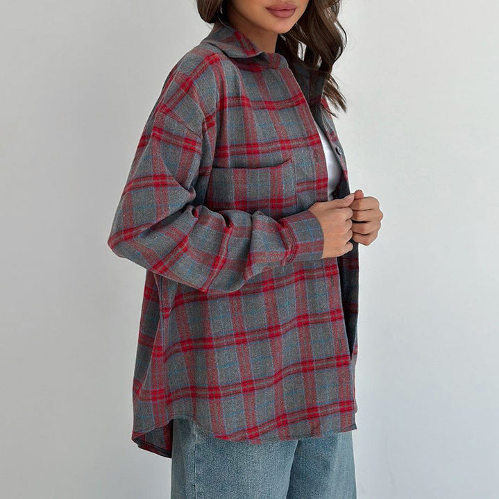 Dameternetternet Flanellskjortejakke med oversized pasform Stilla