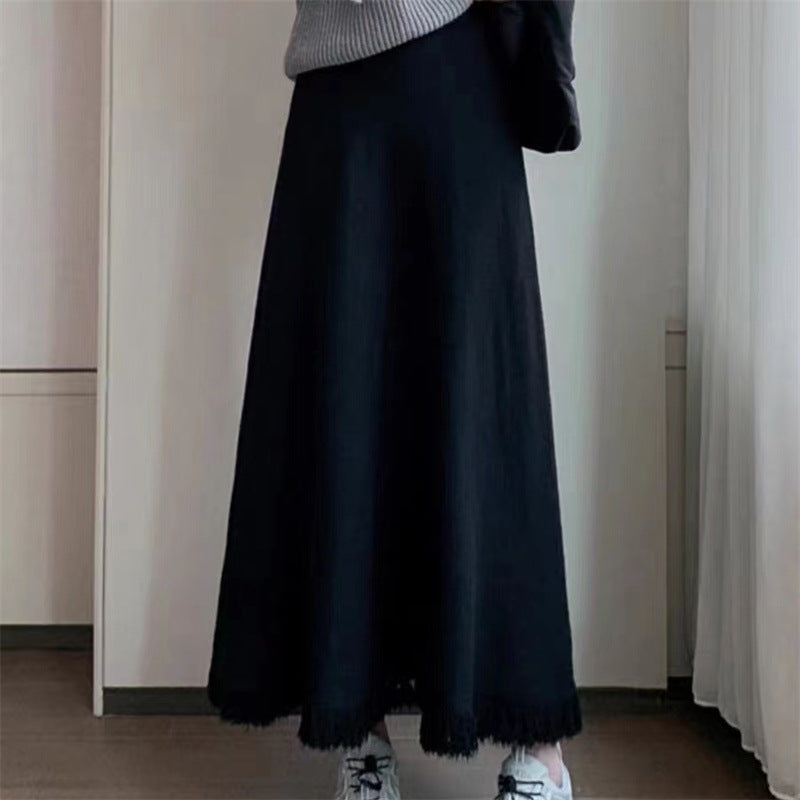Damer elegant midi nederdel med frynser Stilla