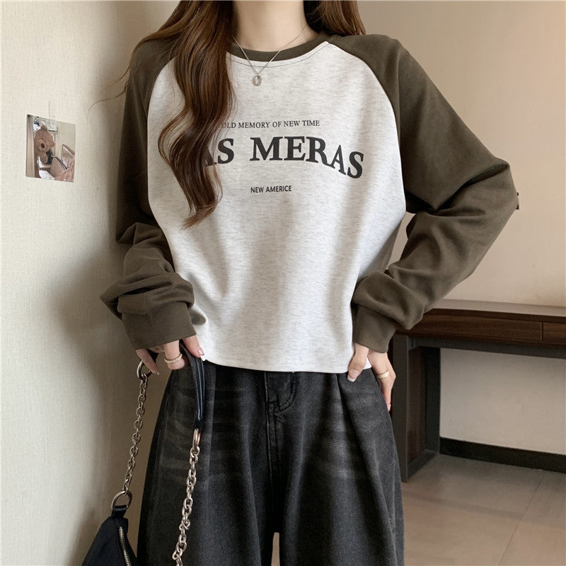 Femme Trendy Grafik Crop Sweatshirt Stilla