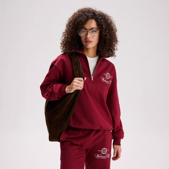 Kvindernes sporty zip-pullover med en afslappet pasform og elegant broderi Stilla