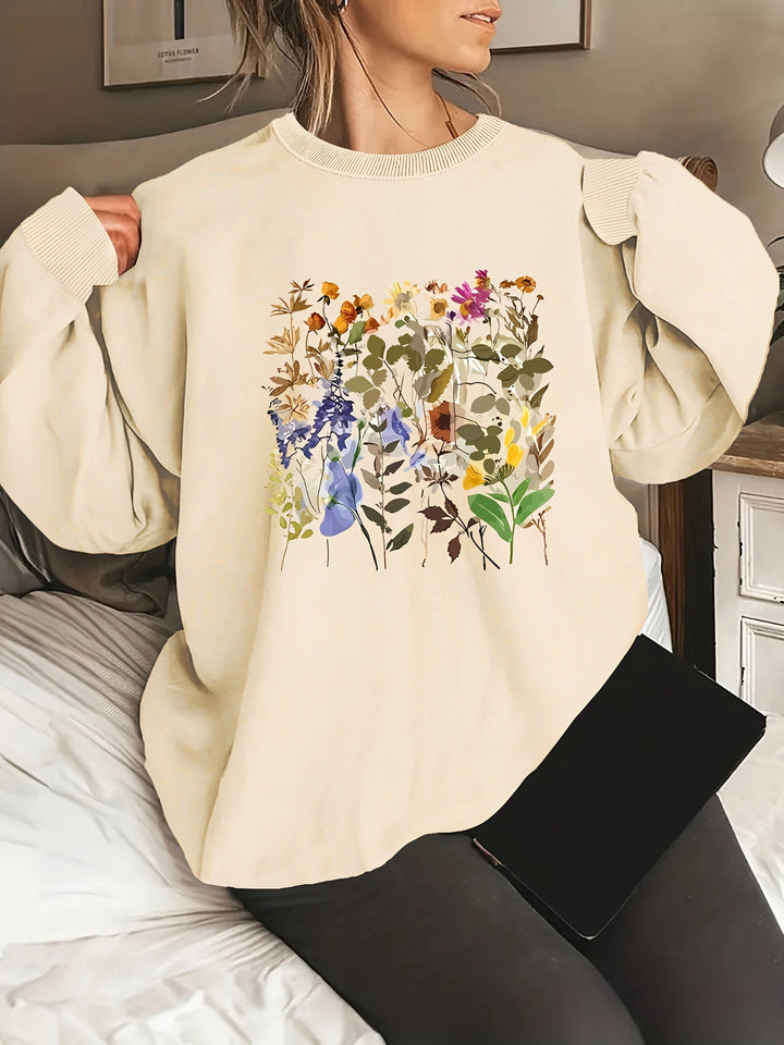 Kvinders sweatshirts med blomstermotiver og komfortabel pasform Stilla