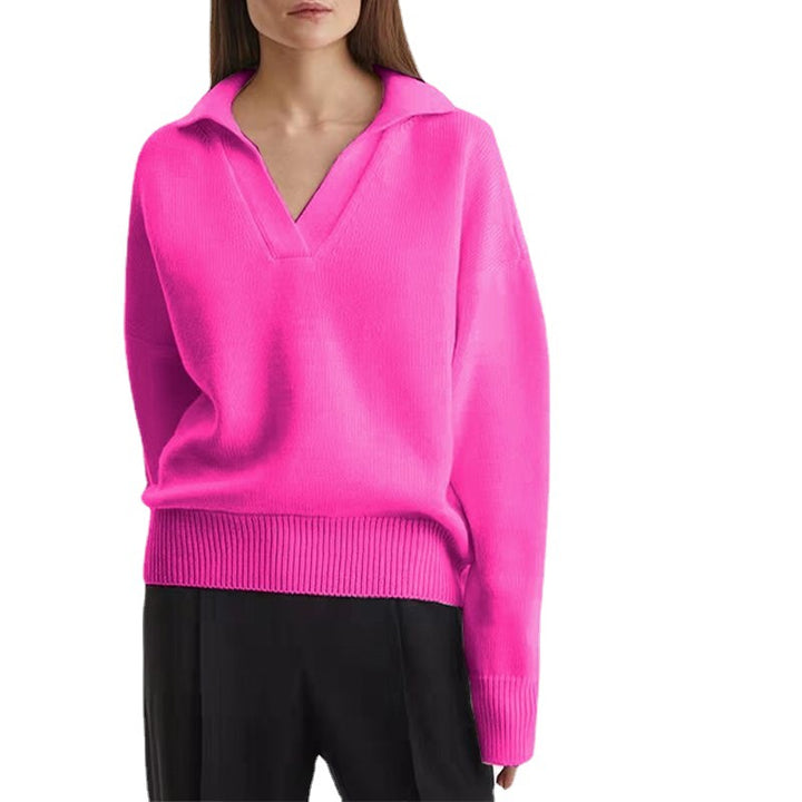Kvinders fine strikkede pullover med struktureret stof Stilla