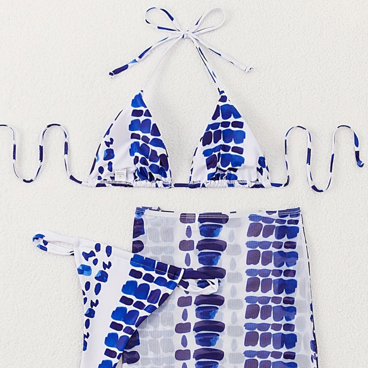 Dame Triangel-Bikini med fashionable overrock Stilla