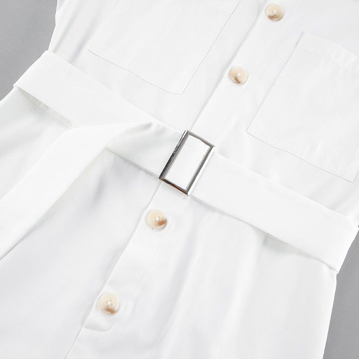 Dame jumpsuit med smart talje bælt og praktiske lommer Stilla
