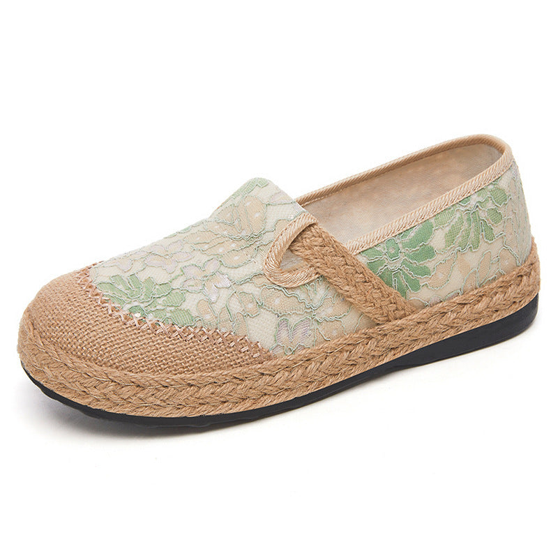 Femme Floral Broderet Espadrille Slip-On Sko Stilla