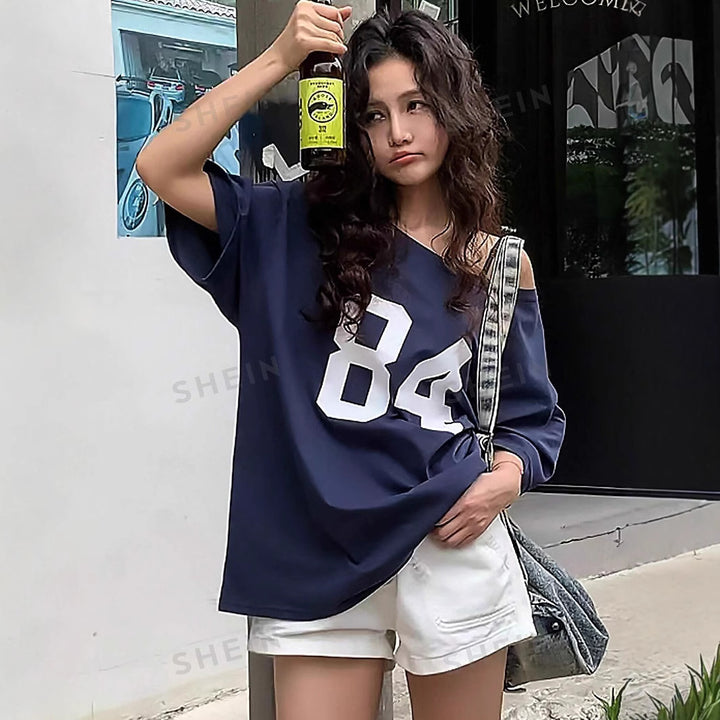 Dame Off-Shoulder Sport T-Shirt Stilla