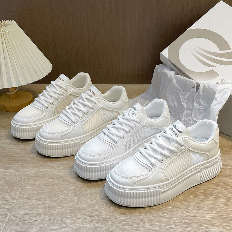Dame Sporty Plateau-Sneakers med åndbar mesh-overflade og stabil sål Stilla