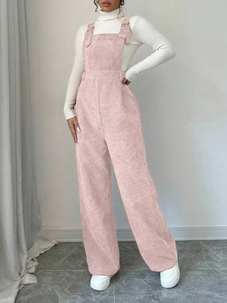 Kvinders afslappet skåret kord jumpsuit Stilla