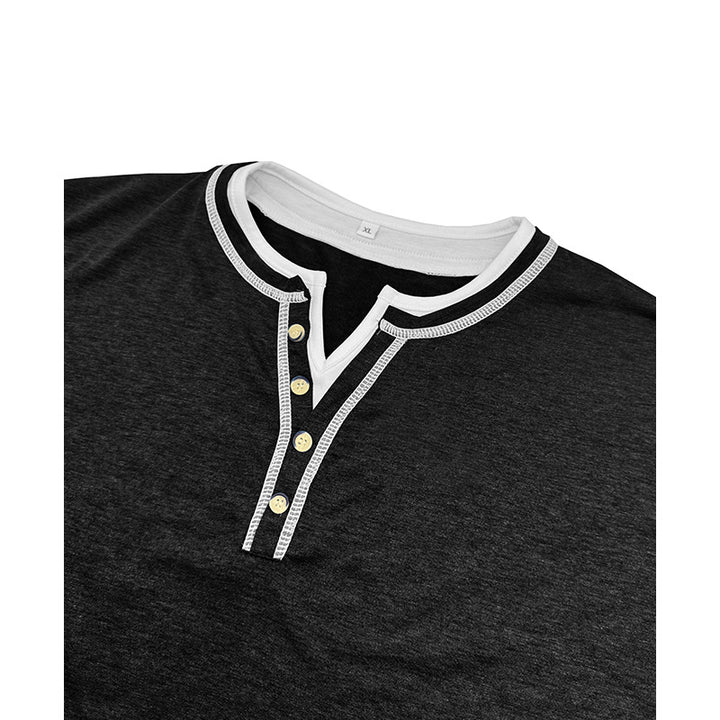 Herrer Kortærmet Henley-shirt med elegant knapliste og behagelig pasform Stilla