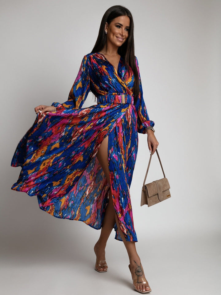 Kvindernes Livlige Maxi Wrap Kjole Stilla