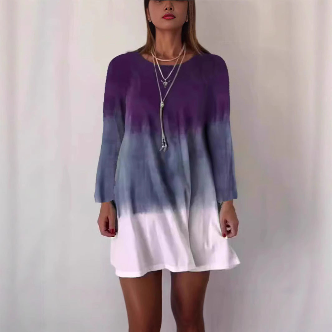 Dame fritidskjole i Dip-Dye design Stilla