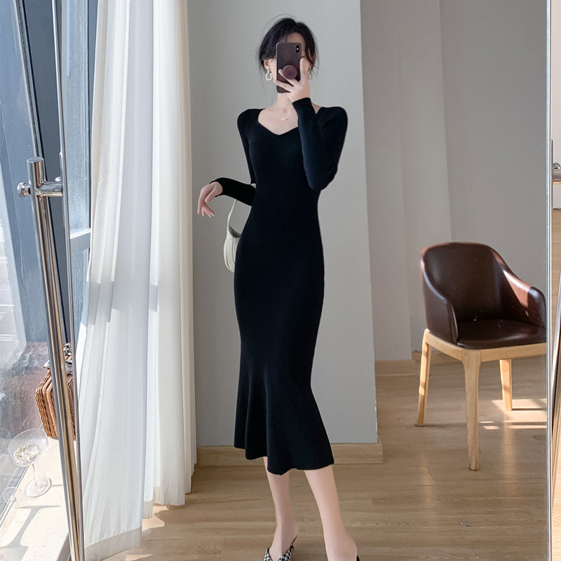 Damernes Flared Hem Ripp Midi Kjole Stilla