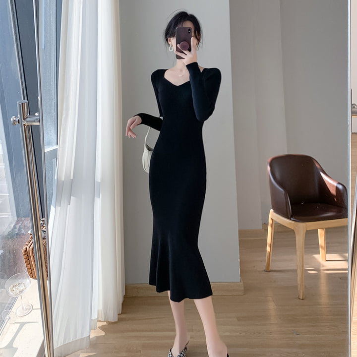 Damernes Flared Hem Ripp Midi Kjole Stilla