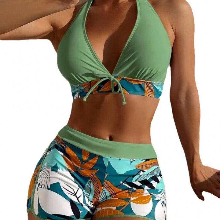 Dame Højhalset Bikini med legesygt Blomsterprint Skovae