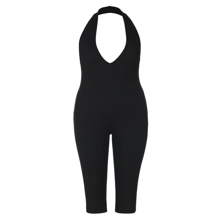 Damer Elegant gulvlængde Jumpsuit med dyb V-hals Skovae