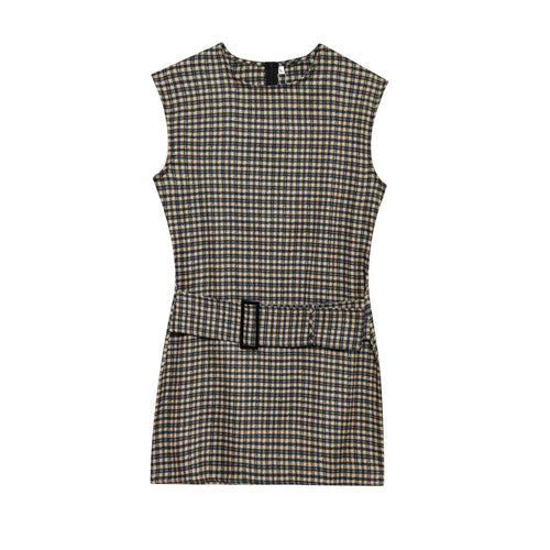 Femme Sleek Struktureret Bælte-top Mini Kjole Stilla