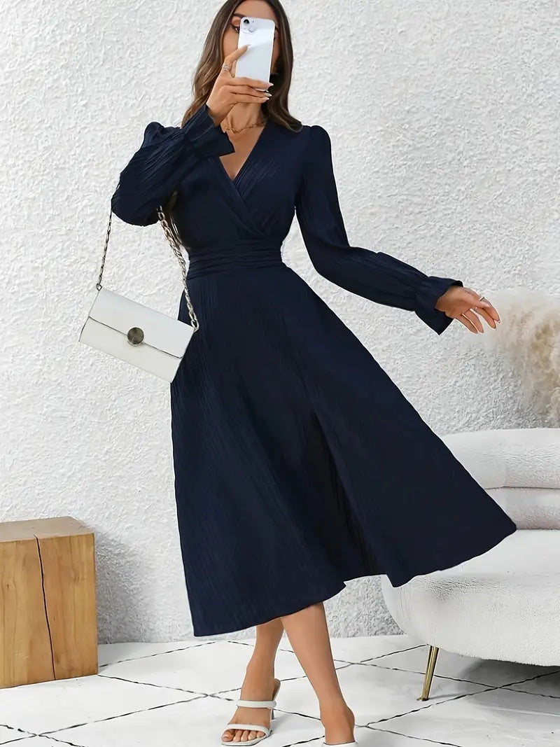 Dame wrapped dress med elegant struktur og høj talje Stilla