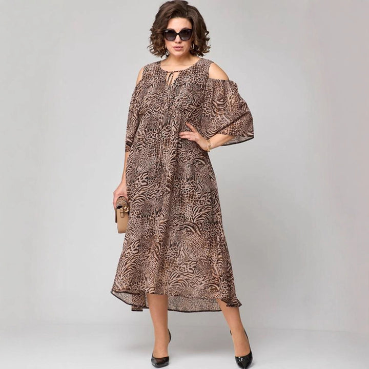 Kvinder Elegant Cold-Shoulder Midi Kjole Stilla
