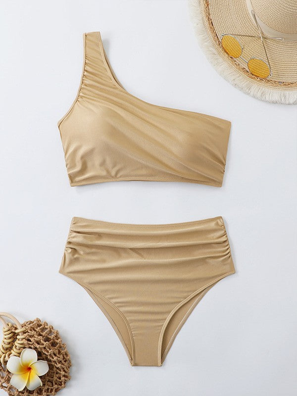 Dame En-Skulder Høj Talje Bikini Sæt Stilla
