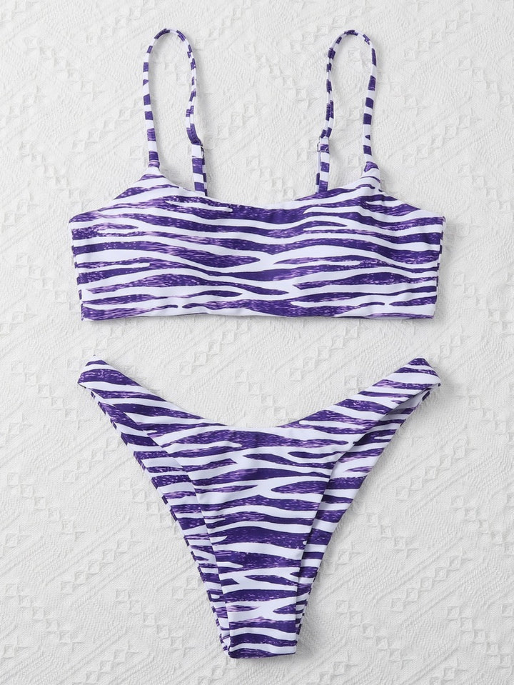 Dame bikini-sæt med moderne zebra-print